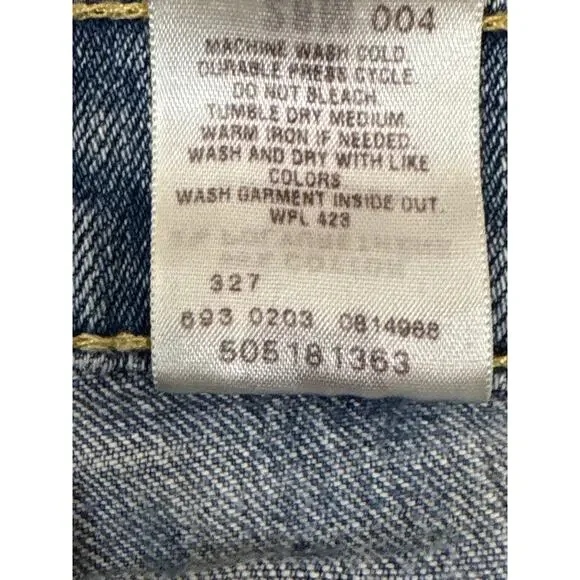 Y2K Levi’s 518 Superlow 28 M blue denim Jeans made in USA flared women’s - Picture 4 of 7